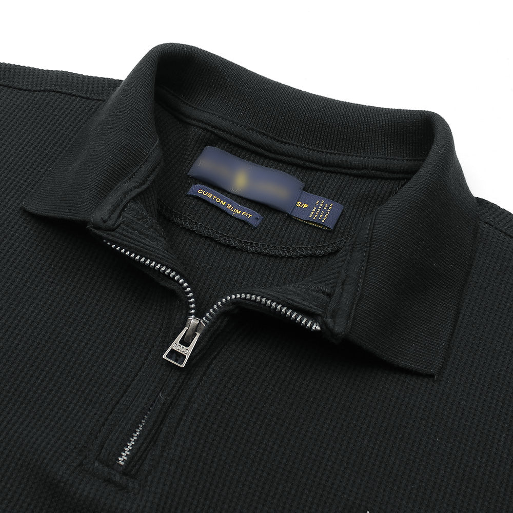 Clas Clothing RLPH LURN Premium Multi Zipper Men's Polo Shirt Black