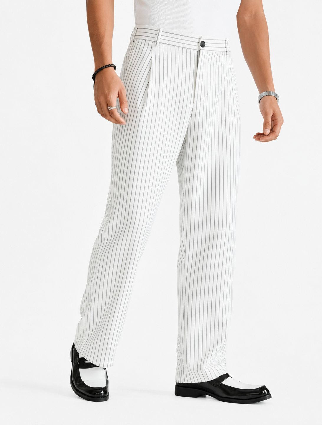 Legacy White Striped Pants