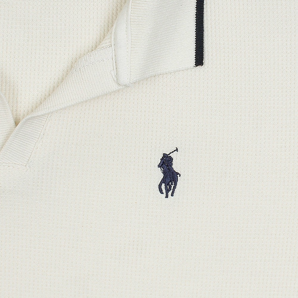 Clas Clothing RLPH LURN Premium V-Neck Border Polo Men Off White