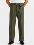 Olive Pleated Trouser