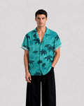 Blue Palm Print Shirt